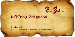 Nánay Zsigmond névjegykártya