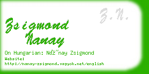 zsigmond nanay business card